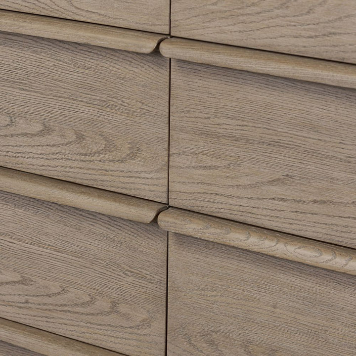 Primrose 10 Drawer Dresser - Natural Flat Oak Veneer