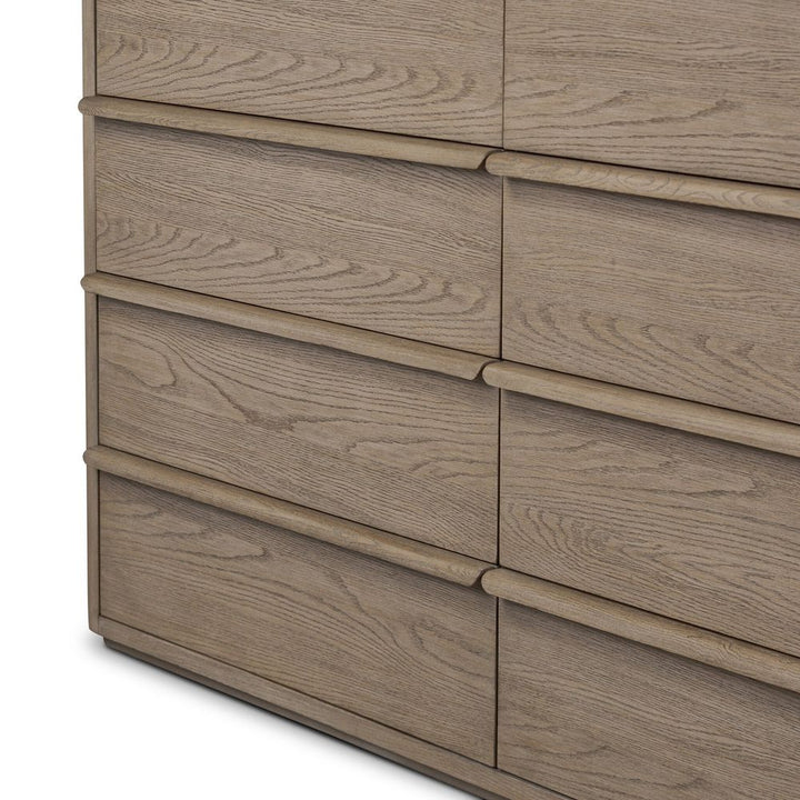 Primrose 10 Drawer Dresser - Natural Flat Oak Veneer