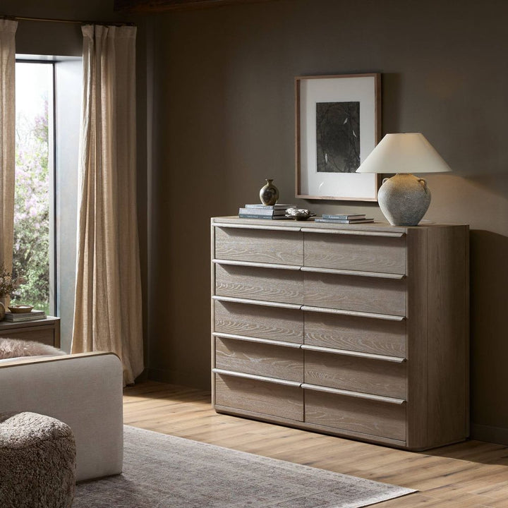 Dressers & Chests Primrose 10 Drawer Dresser - Natural Flat Oak Veneer