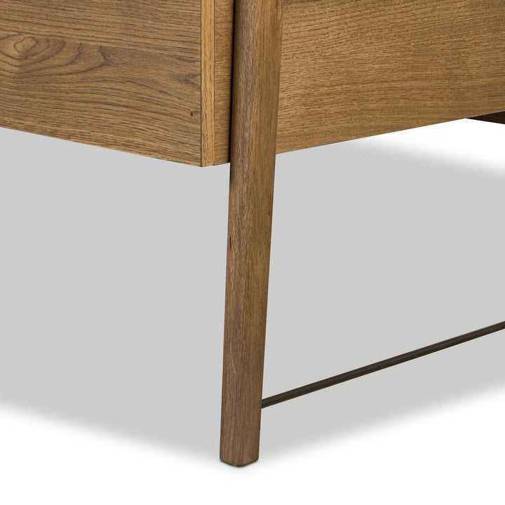 Rosedale Executive Desk: Amber Oak - Chaps Ebony - Burnished Bronze