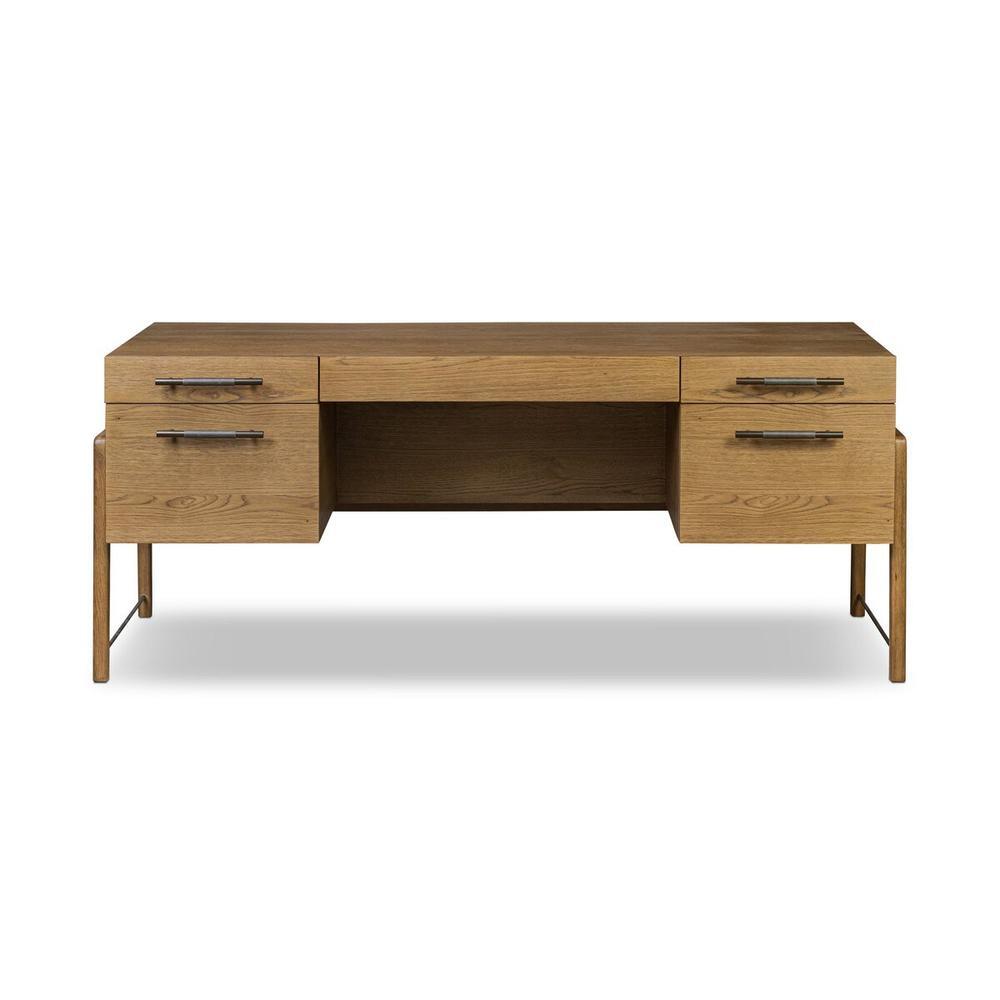 Desks Rosedale Executive Desk: Amber Oak - Chaps Ebony - Burnished Bronze