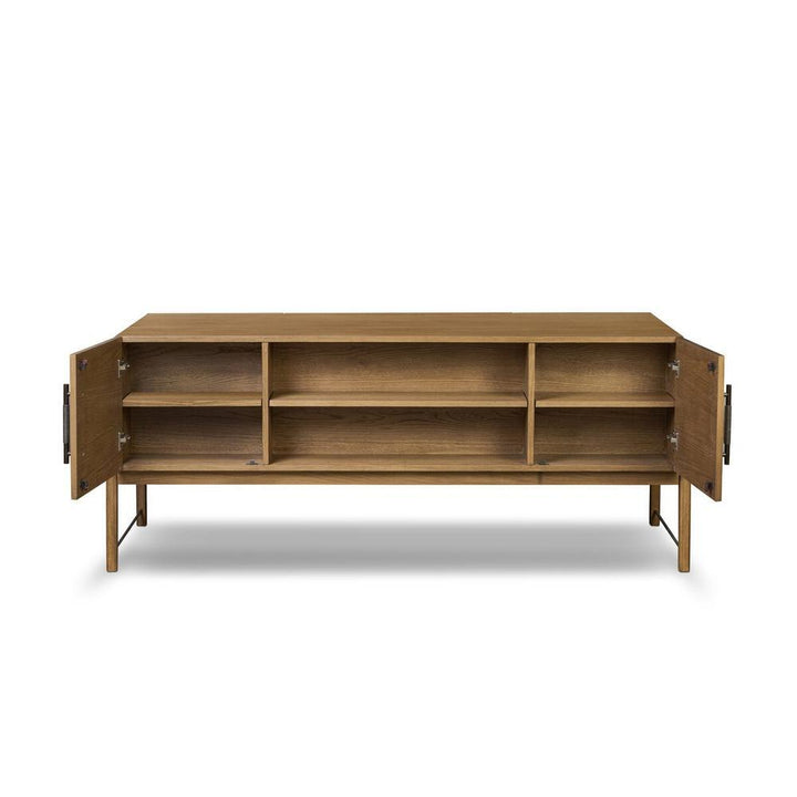 Rosedale Executive Desk: Amber Oak - Chaps Ebony - Burnished Bronze