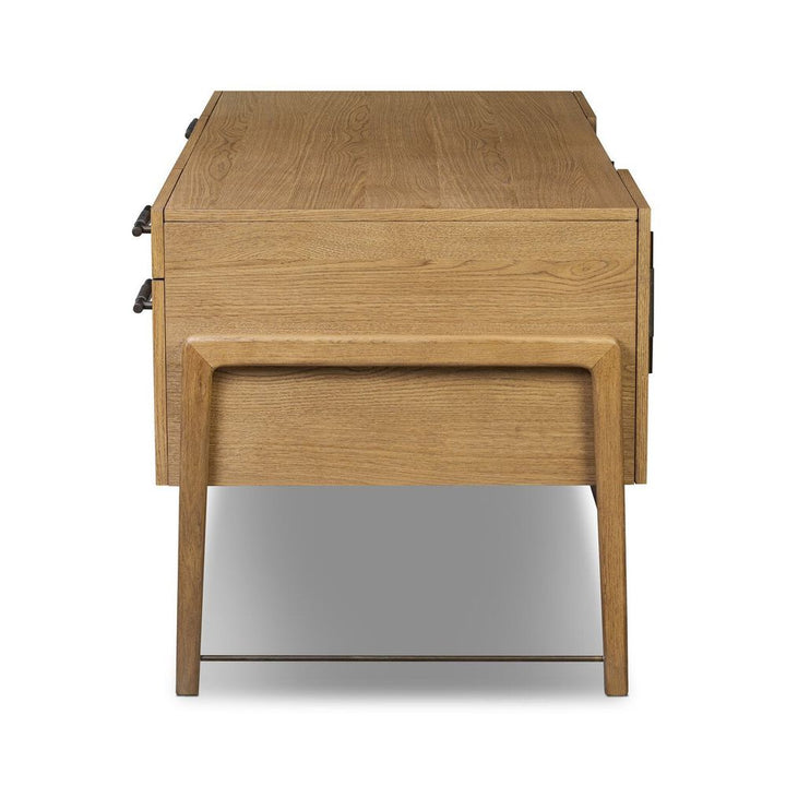 Desks Rosedale Executive Desk: Amber Oak - Chaps Ebony - Burnished Bronze