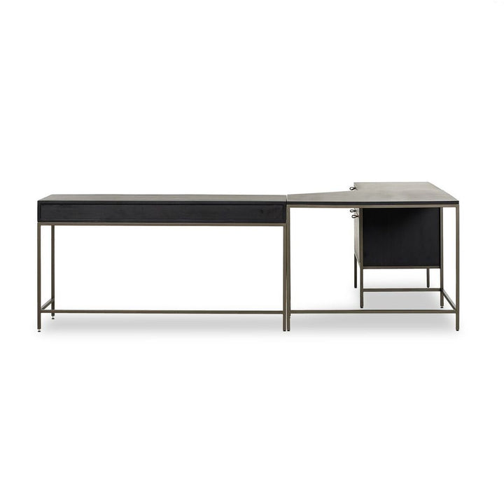 Trey Wide Filing Cabinet Desk System