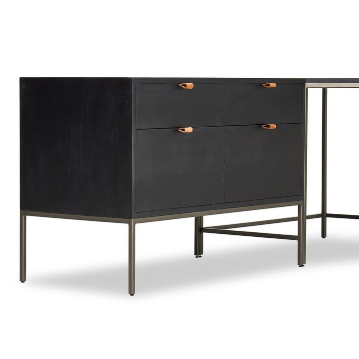 Trey Wide Filing Cabinet Desk System