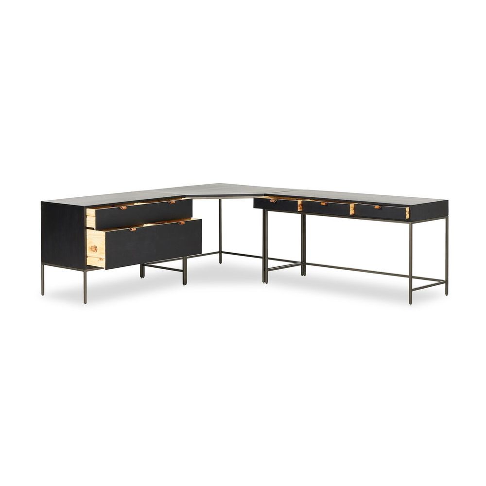 Trey Wide Filing Cabinet Desk System