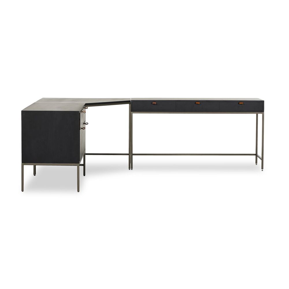 Trey Wide Filing Cabinet Desk System