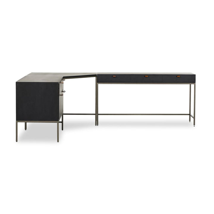 Trey Wide Filing Cabinet Desk System