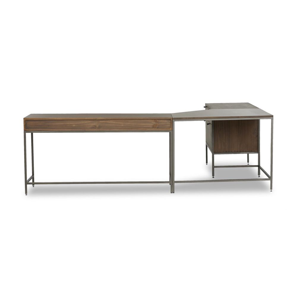 Trey Wide Filing Cabinet Desk System