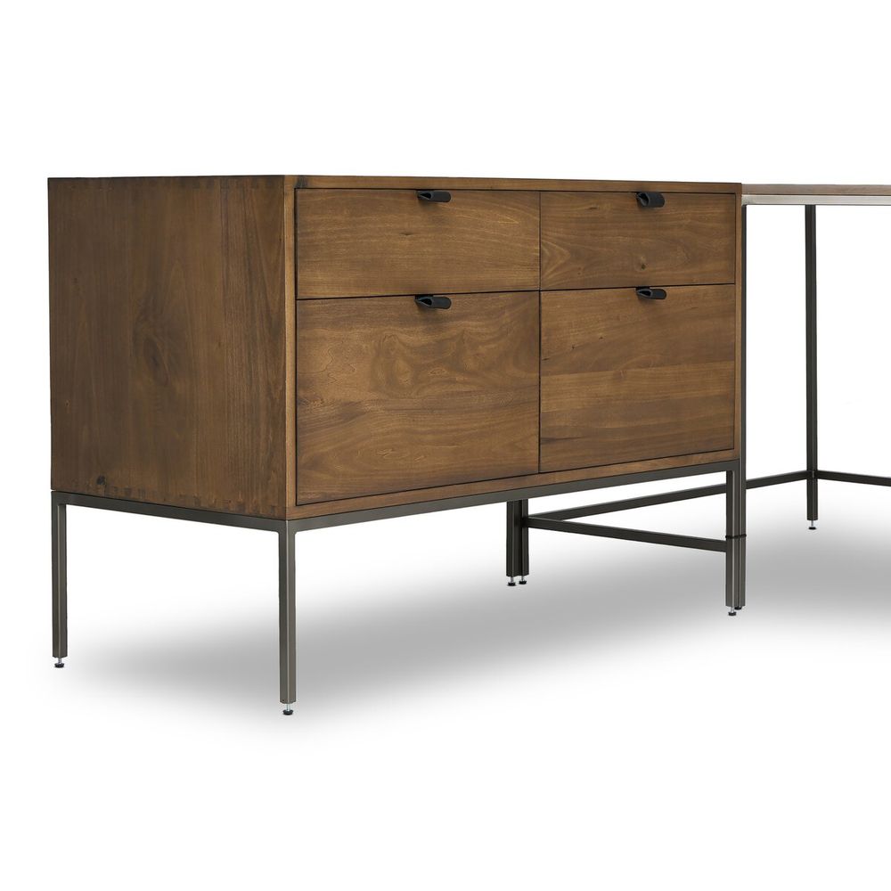 Trey Wide Filing Cabinet Desk System