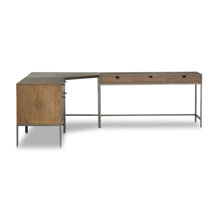 Trey Wide Filing Cabinet Desk System