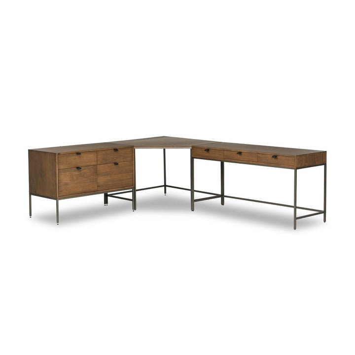 Trey Wide Filing Cabinet Desk System