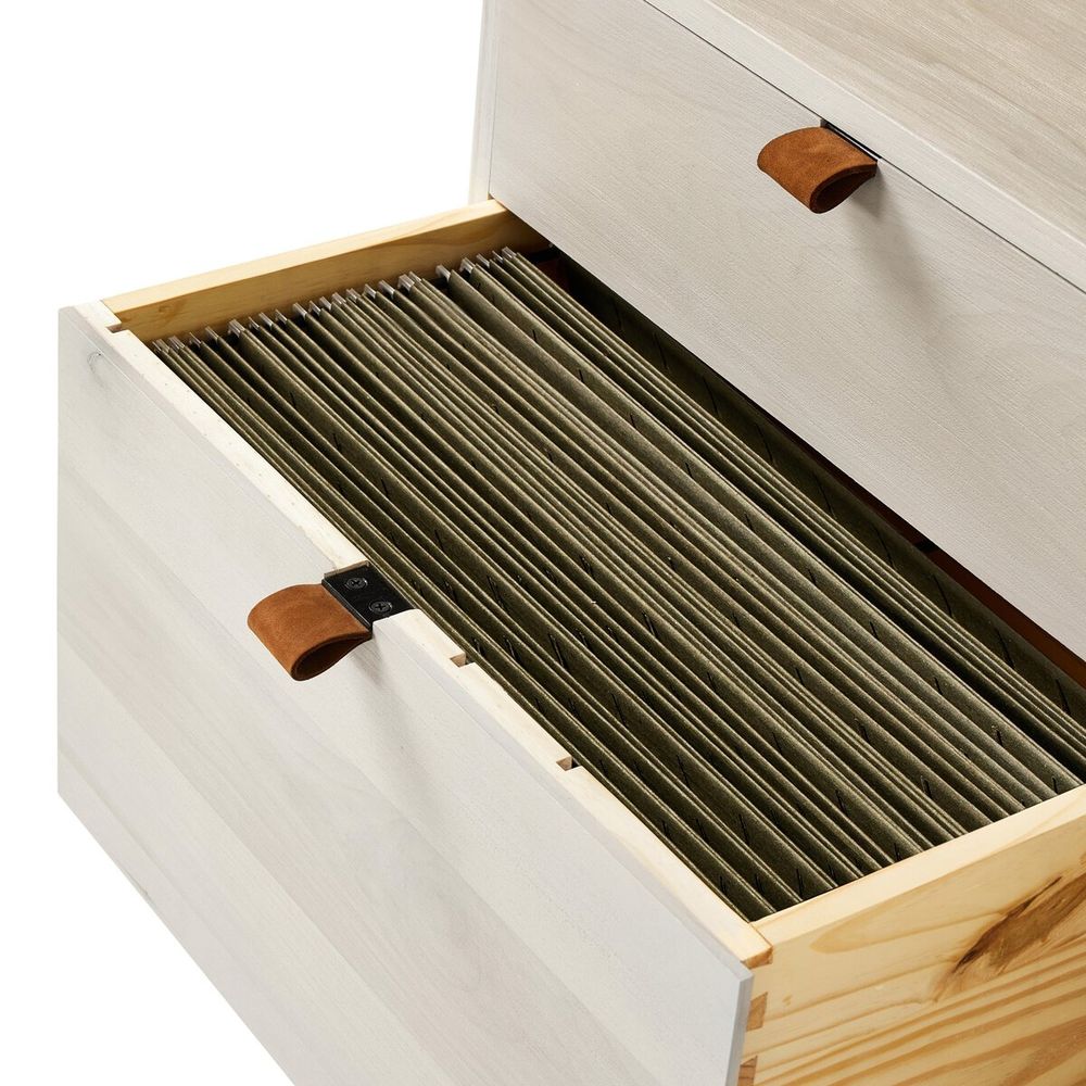 Trey Wide Filing Cabinet Desk System