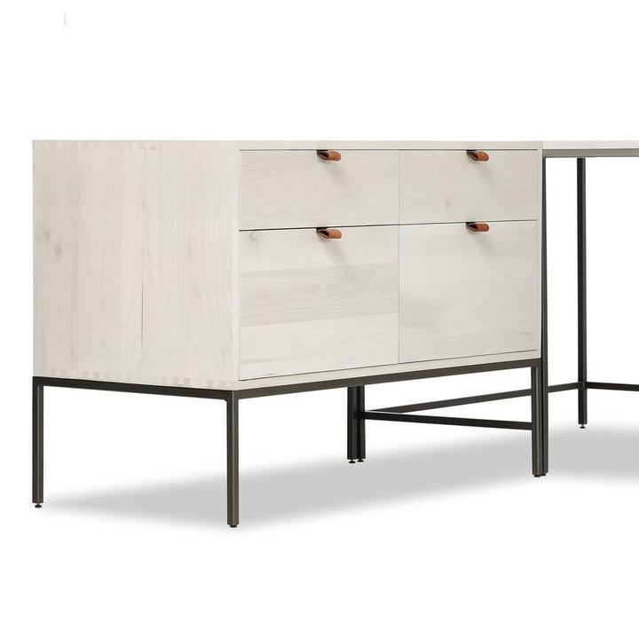 Trey Wide Filing Cabinet Desk System