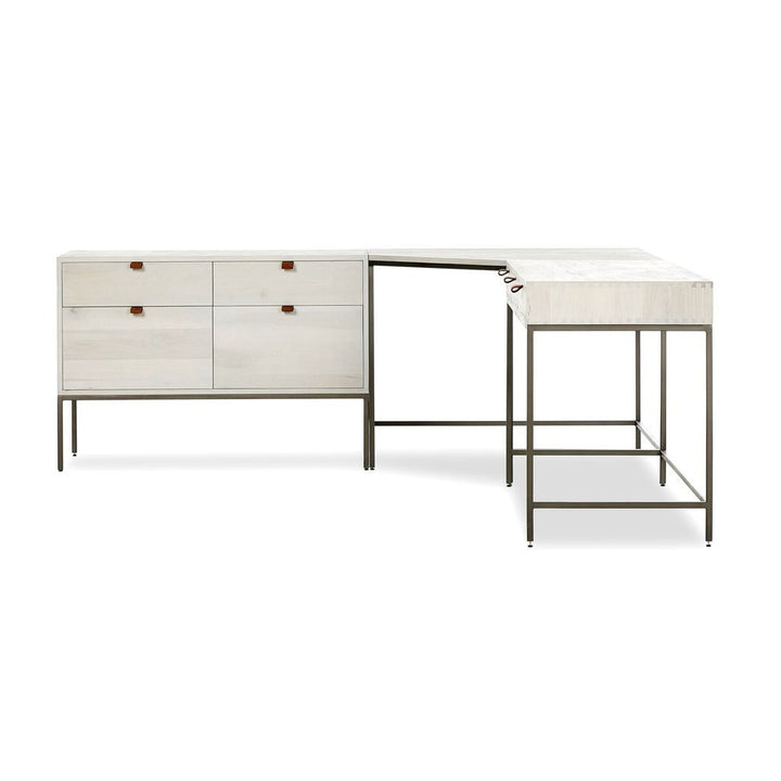 Trey Wide Filing Cabinet Desk System