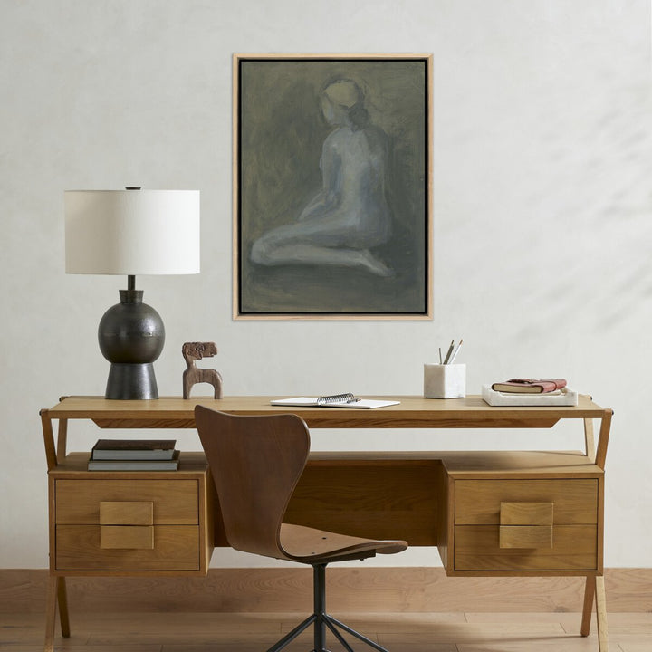 Seated Woman By Melody Mcmunn - 24"X32" - White Oak