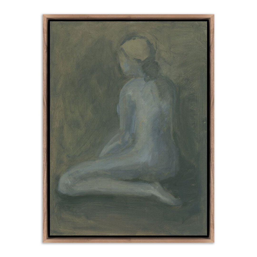 Seated Woman By Melody Mcmunn - 24"X32" - Rustic Walnut