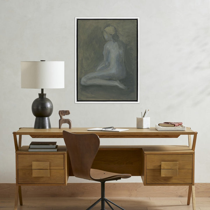 Seated Woman By Melody Mcmunn - 24"X32" - White Maple