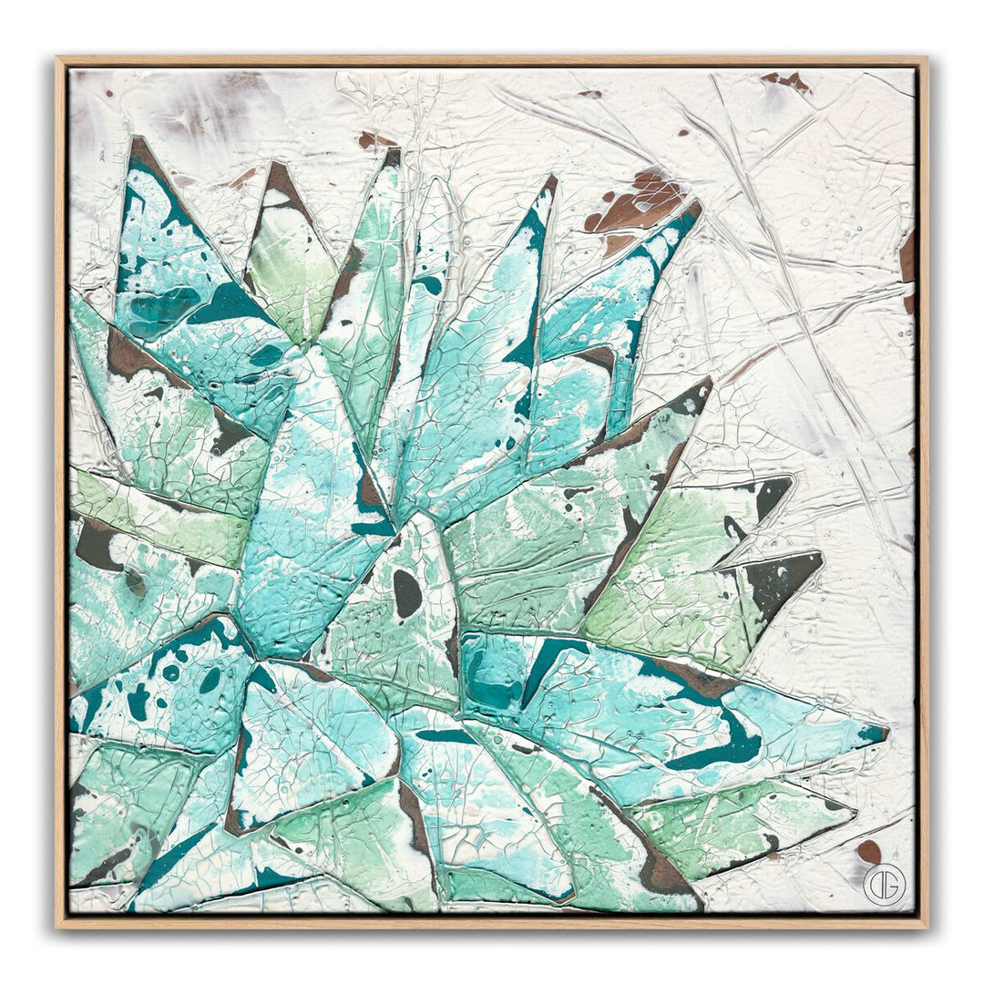 Moment With Agave 2 By Douglas Galloway - 40"X40" - White Oak