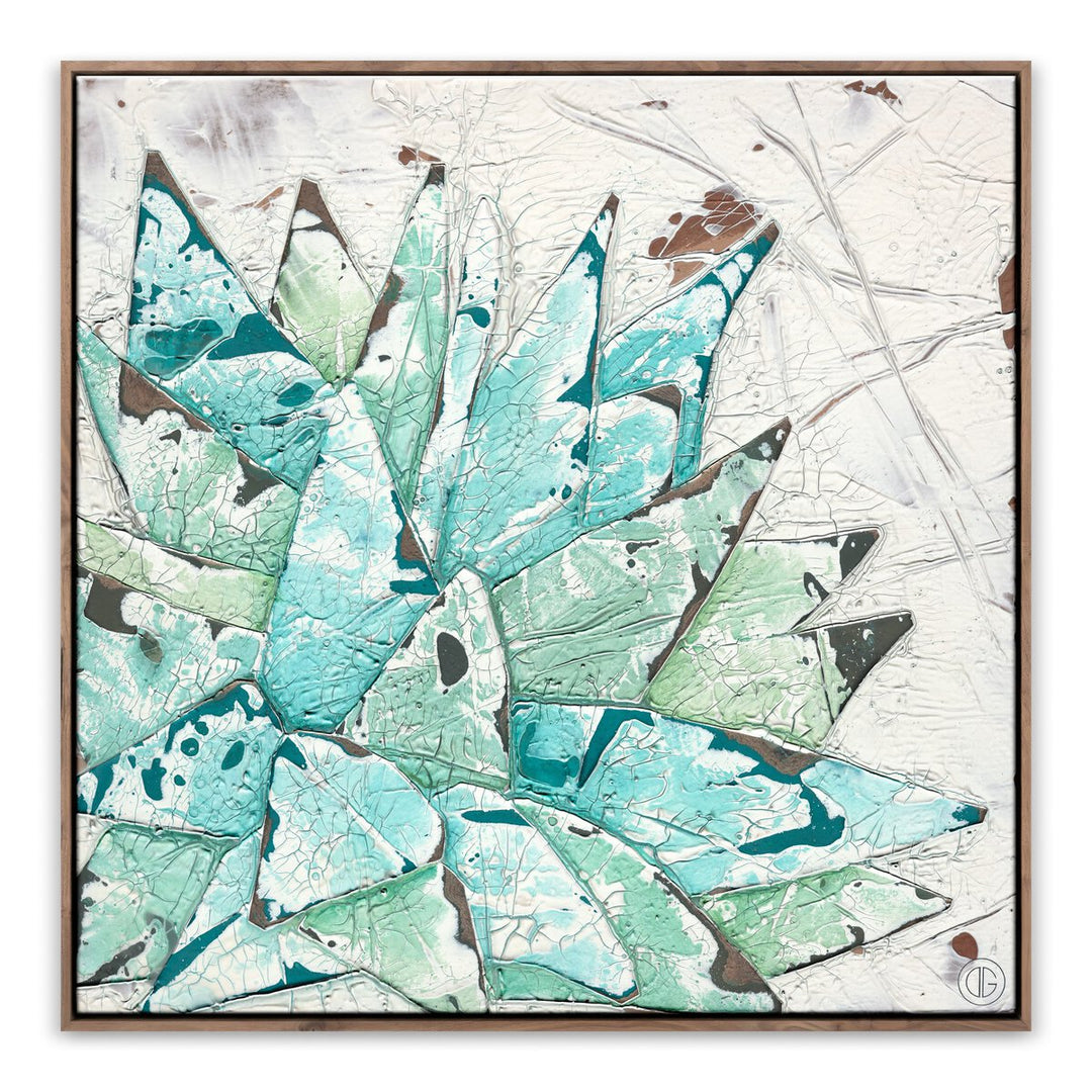 Moment With Agave 2 By Douglas Galloway - 40"X40" - Rustic Walnut