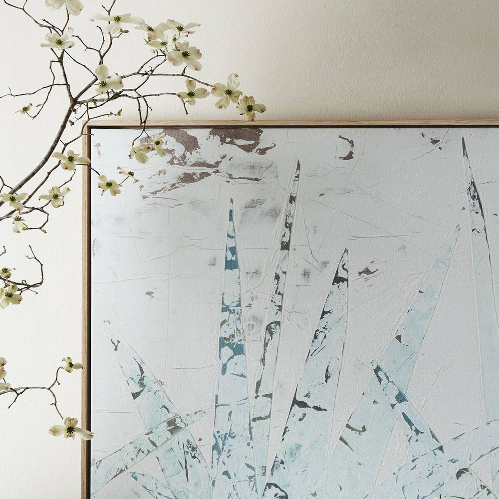Wall Art Study Of Blue Agave By Douglas Galloway - 48"X36" - White Oak