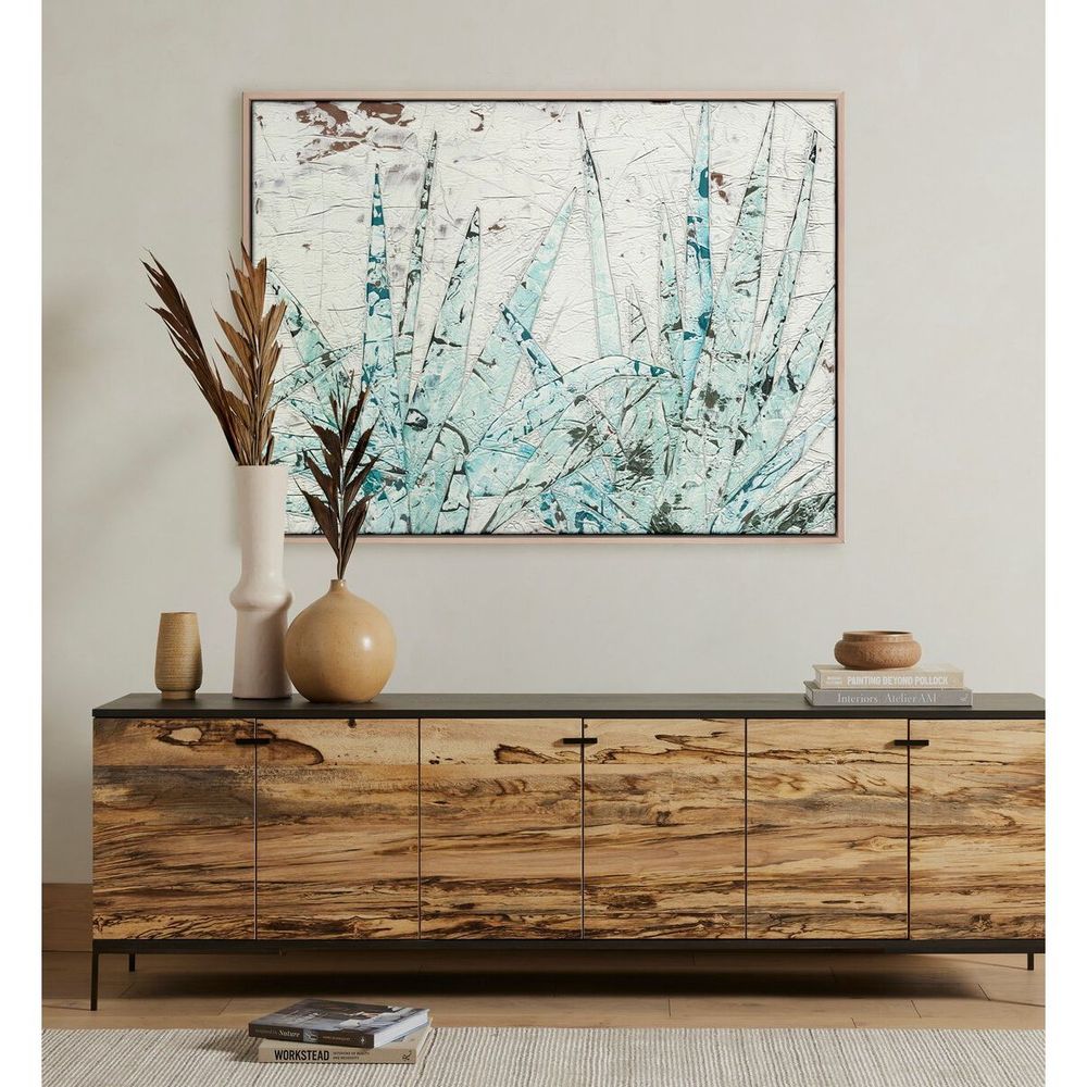 Wall Art Study Of Blue Agave By Douglas Galloway - 48"X36" - White Oak
