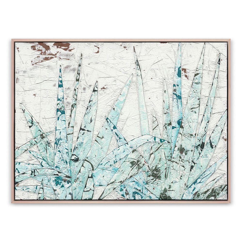 Wall Art Study Of Blue Agave By Douglas Galloway - 60"X40" - White Oak
