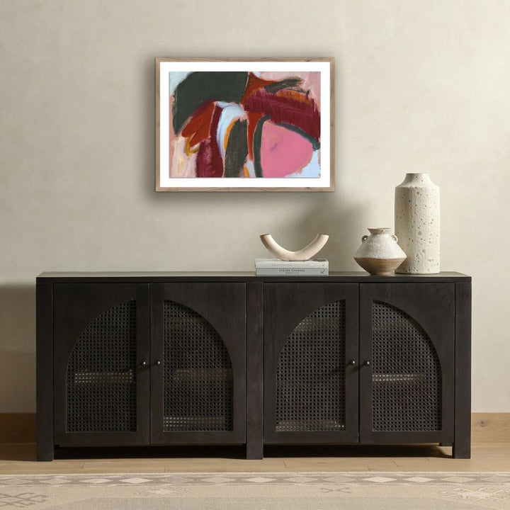 Wall Art Ocean By Jill Elliott - 32"X24" - Rustic Walnut