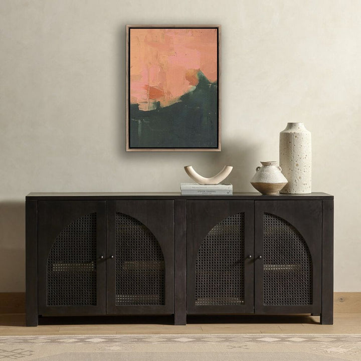 Wall Art An Invitation By Jill Elliot - 24"X32" - Rustic Walnut - Framed Canvas