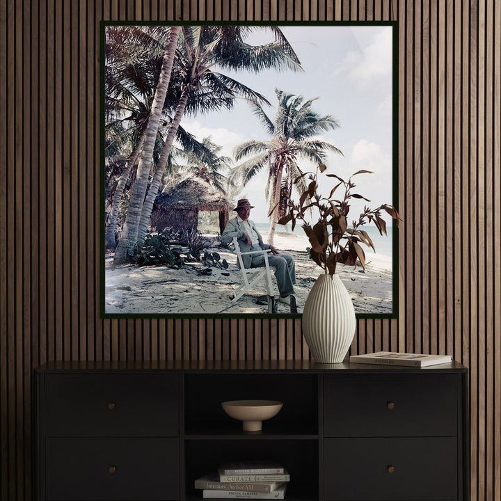 Wall Art T.S. Eliot By Slim Aarons - 48"X48" - Black Maple