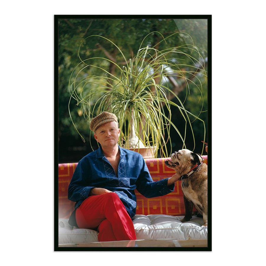 Wall Art Truman Capote By Slim Aarons - 48"X72" - Black Maple