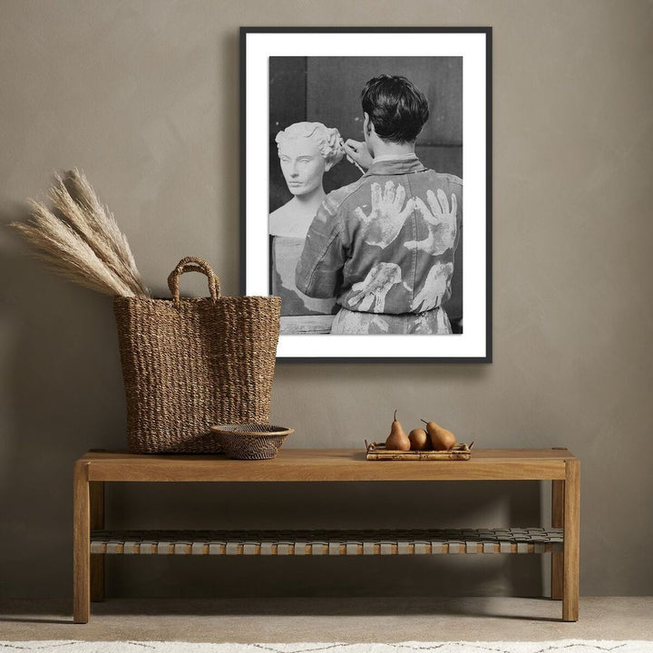 Wall Art Sculptor At Work By Getty Images - 30"X40" - Black Maple