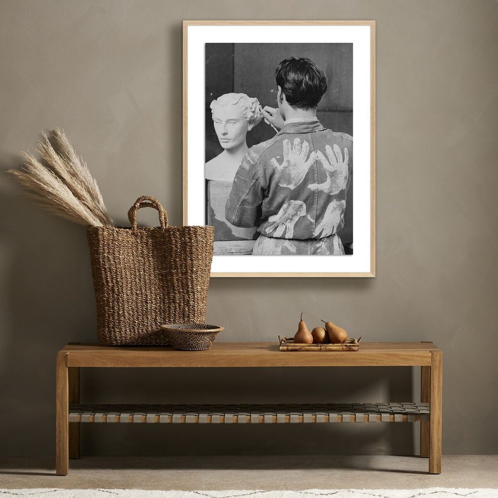 Wall Art Sculptor At Work By Getty Images - 30"X40" - White Oak