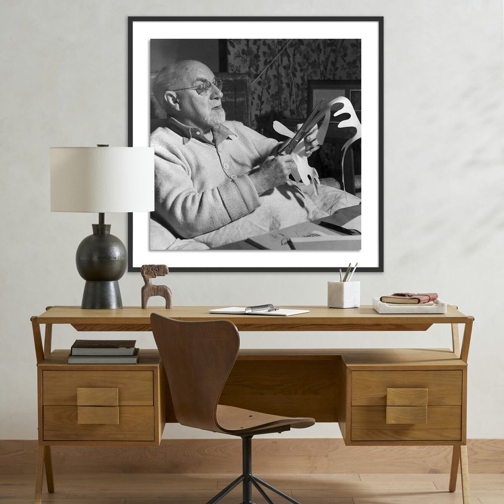 Wall Art Henri Matisse Working On Paper Cut-Out - 40"X40"' - Black Maple