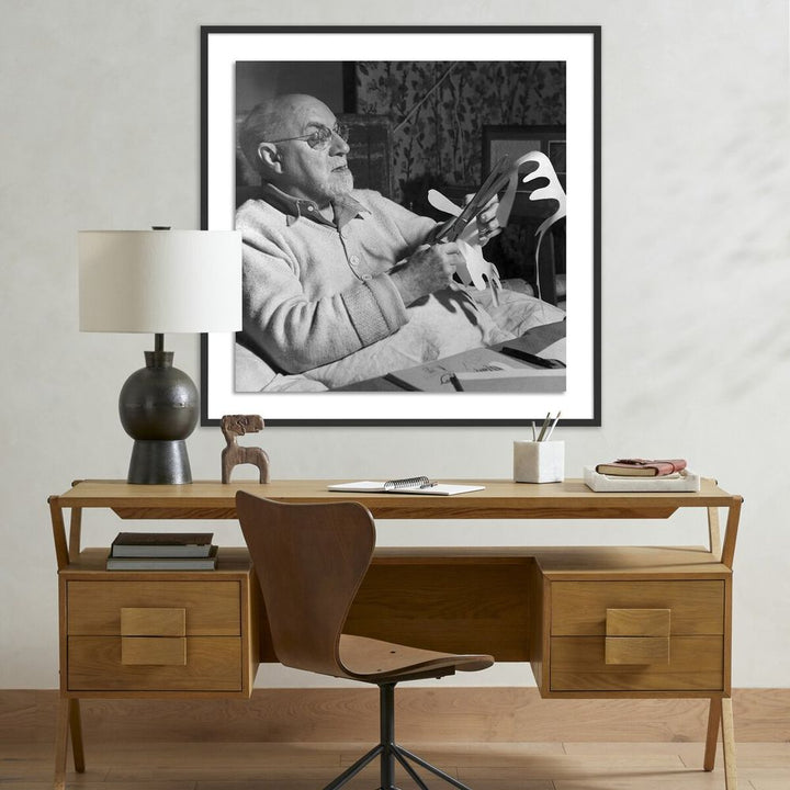 Wall Art Henri Matisse Working On Paper Cut-Out - 40"X40"' - Black Maple