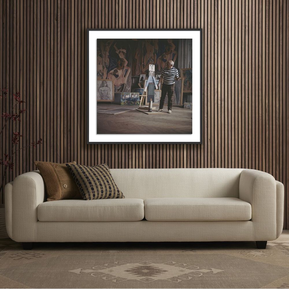 Wall Art Pablo Picasso At Work By Getty Images - 40"X40" - Black Maple