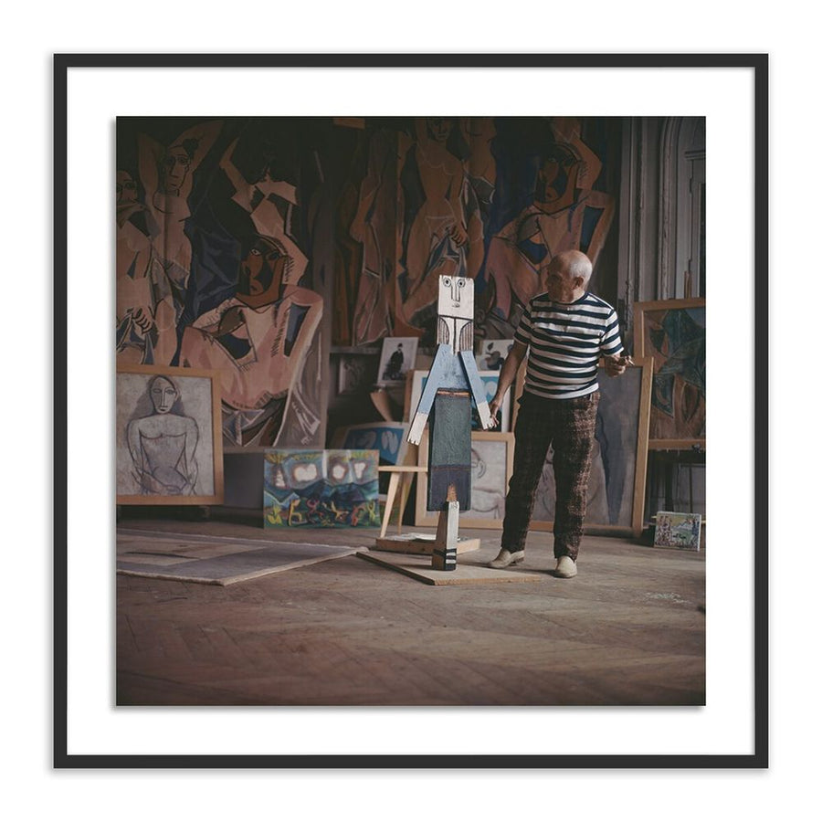 Wall Art Pablo Picasso At Work By Getty Images - 60"X60" - Black Maple