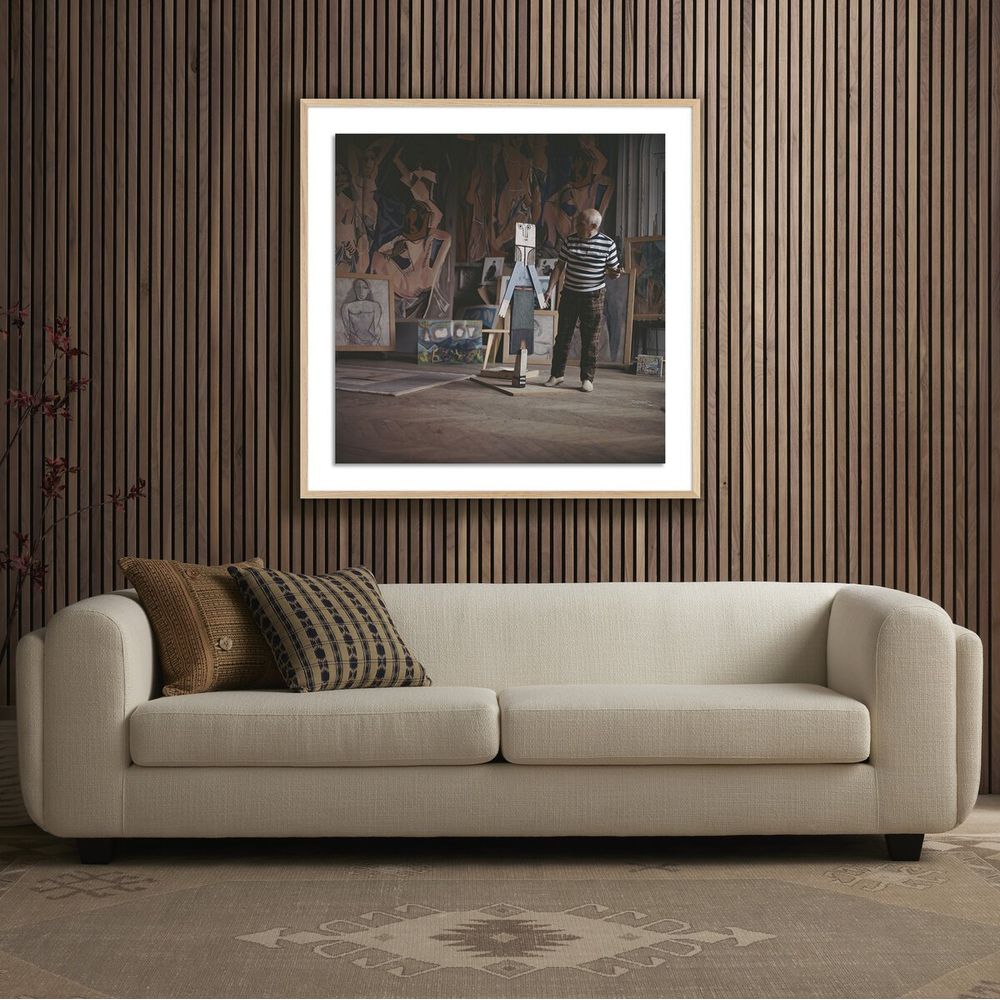 Wall Art Pablo Picasso At Work By Getty Images - 40"X40" - White Oak