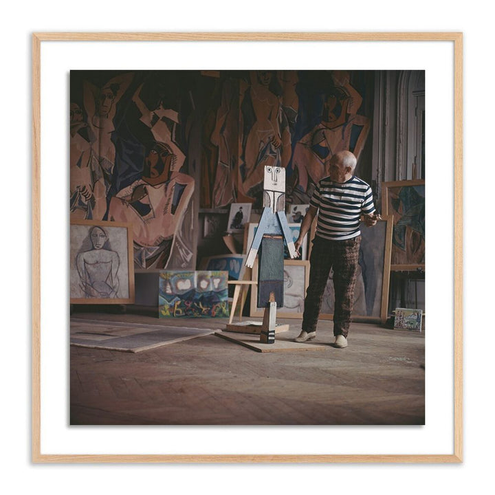 Wall Art Pablo Picasso At Work By Getty Images - 32"X32" - White Oak