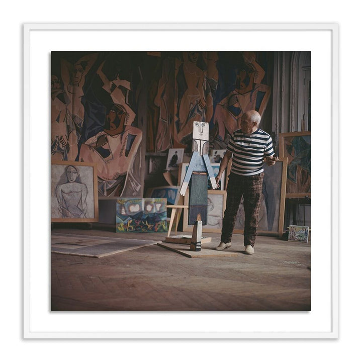 Wall Art Pablo Picasso At Work By Getty Images - 60"X60" - White Maple