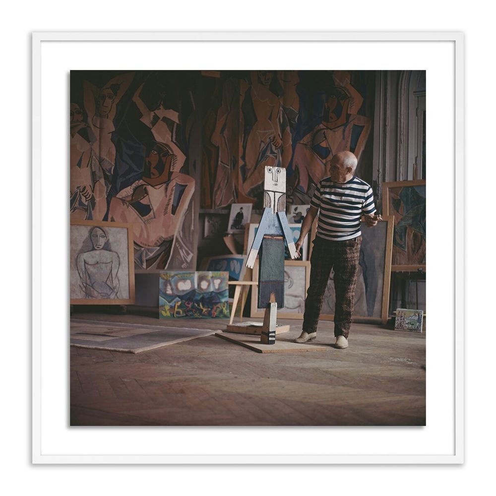 Wall Art Pablo Picasso At Work By Getty Images - 32"X32" - White Maple