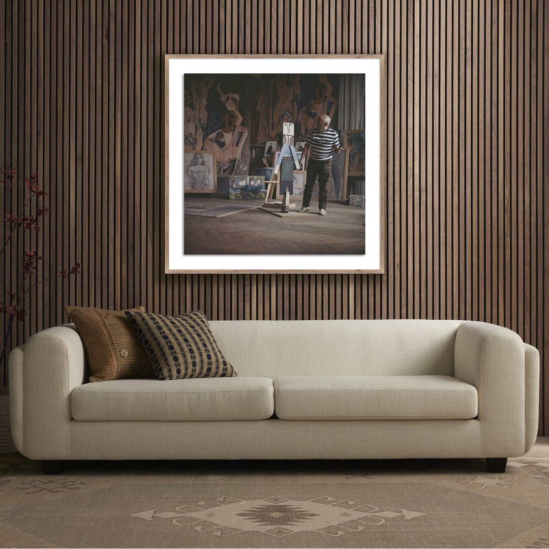 Wall Art Pablo Picasso At Work By Getty Images - 40"X40" - Rustic Walnut