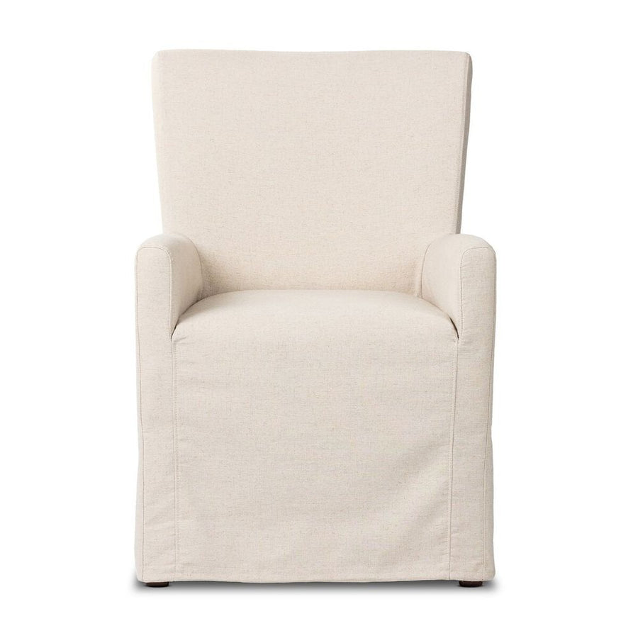Dining Chairs Vista Slipcovered Dining Armchair: Savile Flax - Coffee Bean