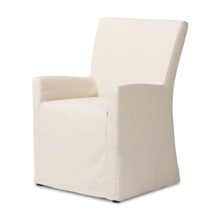 Dining Chairs Vista Slipcovered Dining Armchair: Savile Flax - Coffee Bean