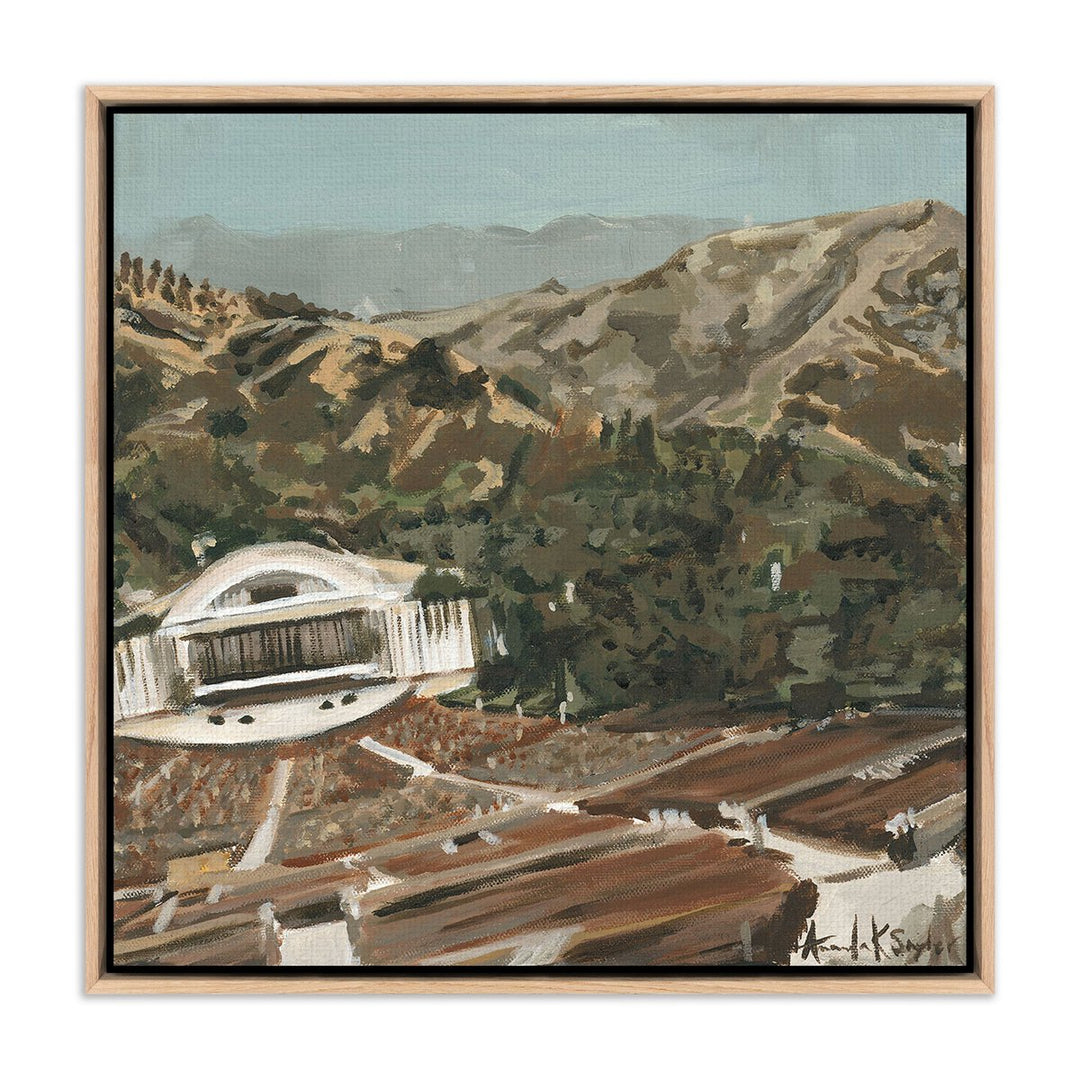 Hollywood Bowl, Cal 1970 By Amanda Snyder - 24"X24" - White Oak - Framed Canvas