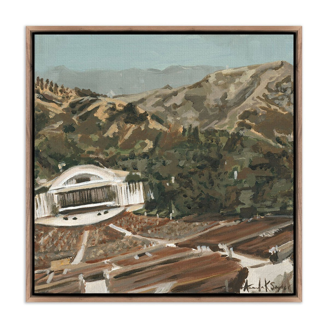 Hollywood Bowl, Cal 1970 By Amanda Snyder - 32"X32" - Rustic Walnut - Framed Canvas