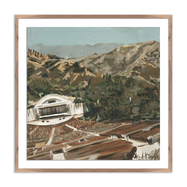 Hollywood Bowl, Cal 1970 By Amanda Snyder - 48"X48" - Rustic Walnut - Framed Paper