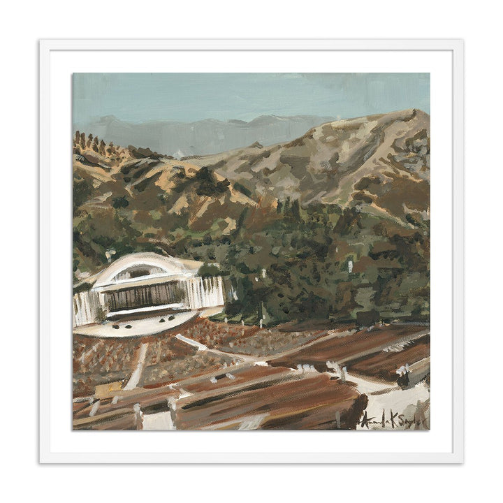 Hollywood Bowl, Cal 1970 By Amanda Snyder - 24"X24" - White Maple - Framed Paper