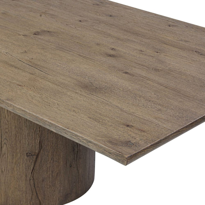 Bevie Dining Table-98" - Brown Oak Veneer