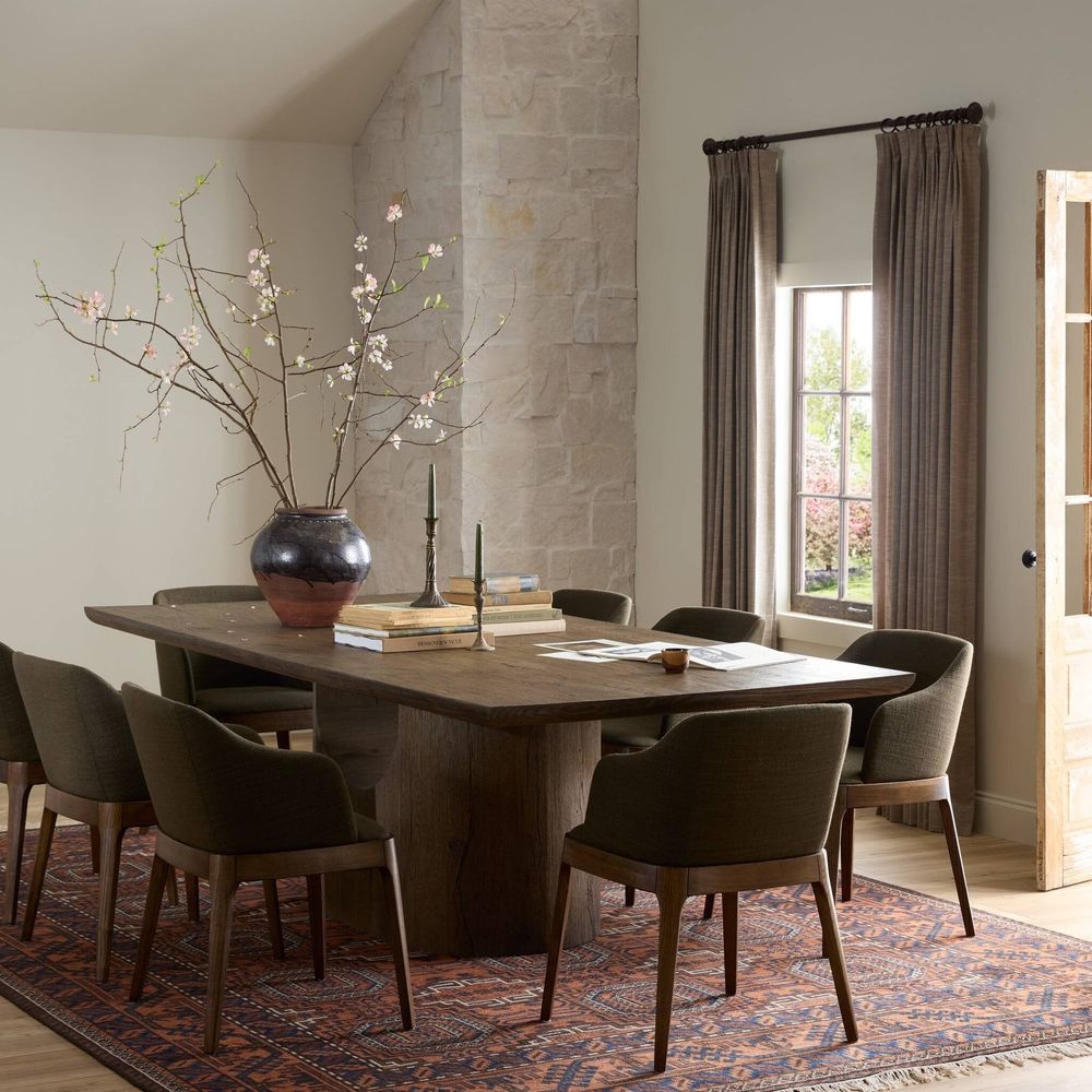 Dining Tables Bevie Dining Table-98" - Brown Oak Veneer